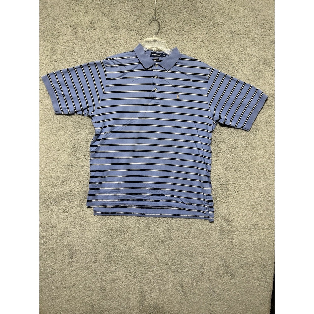 POLO Ralph Lauren Golf Mens 2XL Cotton Short Sleeve Striped Pony Shirt